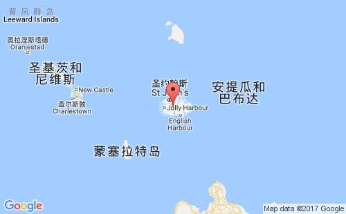 安提瓜和巴布达港口安地卡antigua港口地图