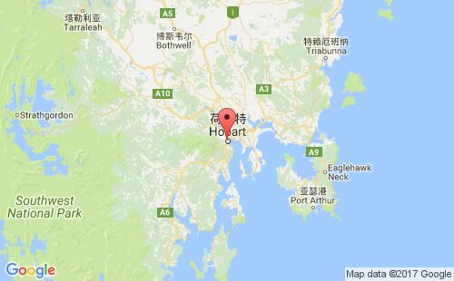 澳大利亚港口霍巴特hobart港口地图