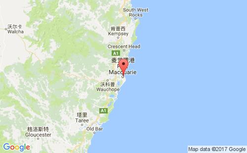 澳大利亚港口麦夸里港port macguarie港口地图