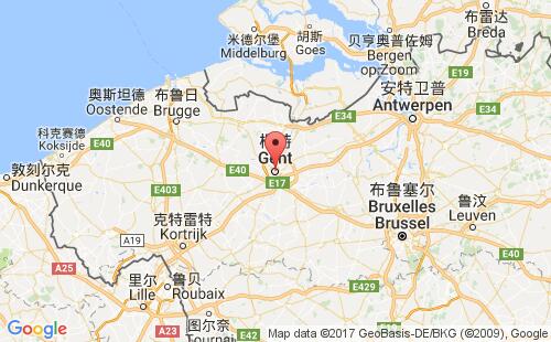 比利时港口根特ghent港口地图