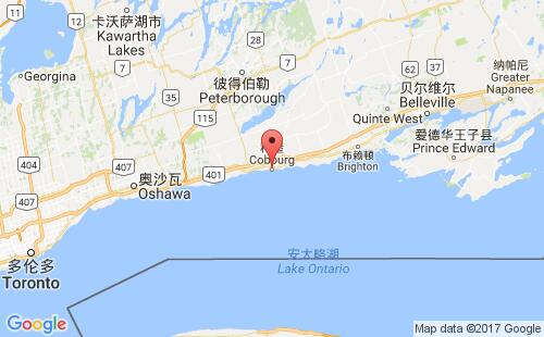 加拿大港口科堡cobourg,on港口地图