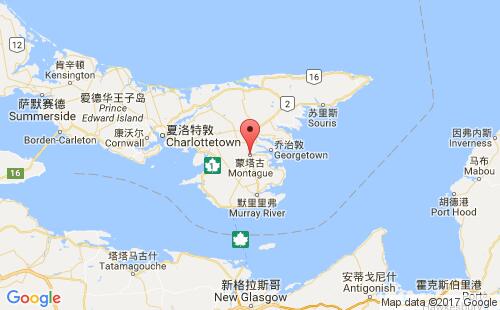 加拿大港口蒙塔古montague港口地图