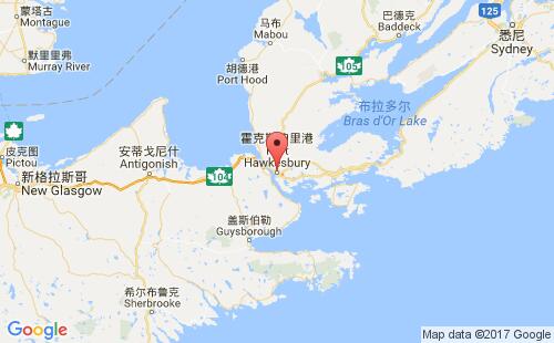 加拿大港口霍克斯伯里港port hawkesbury港口地图