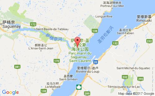 加拿大港口塔杜萨克tadoussac港口地图