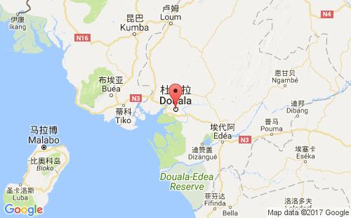 喀麦隆港口杜阿拉douala港口地图