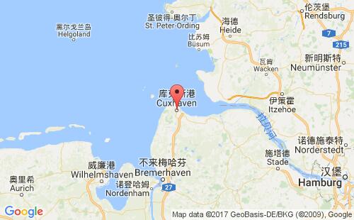 德国港口库克斯港cuxhaven港口地图