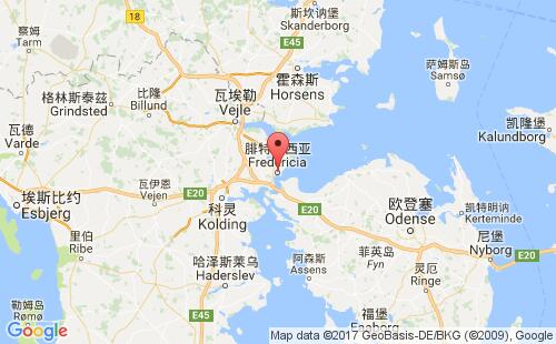 丹麦港口腓特烈西亚fredericia港口地图