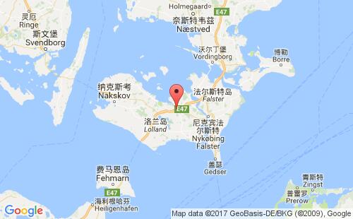 丹麦港口萨克斯克宾sakskobing港口地图