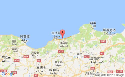 阿尔及利亚港口杰恩杰恩djen djen港口地图