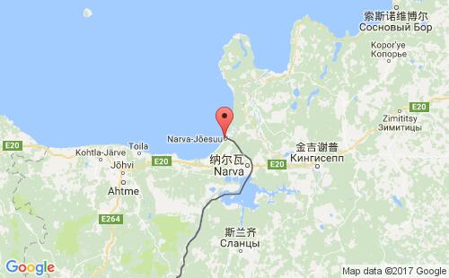 爱沙尼亚港口纳尔瓦约埃苏narva joesuu港口地图