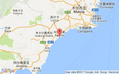 西班牙港口阿吉拉斯aguilas港口地图