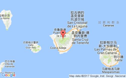 加那利群岛港口特内里费tenerife港口地图