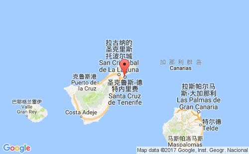 加那利群岛港口圣克鲁斯-德特内里费santa cruz de tenerife港口地图