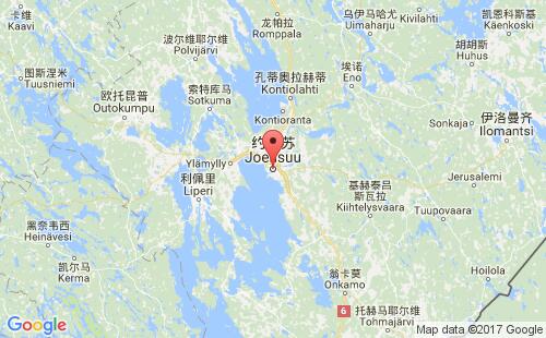 芬兰港口约恩苏joensuu港口地图