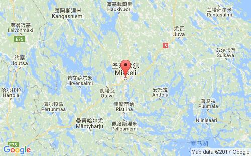芬兰港口米凯利mikkeli港口地图