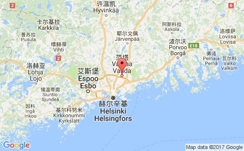 芬兰港口万塔vantaa港口地图