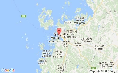 芬兰港口瓦斯克尔良托vaskiluoto港口地图