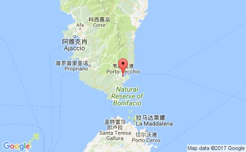 法国港口韦基奥港porto vecchio港口地图