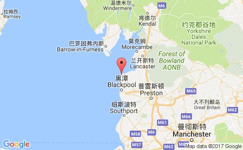 英国港口弗利特伍德fleetwood港口地图