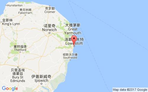 英国港口洛斯托夫特lowestoft港口地图