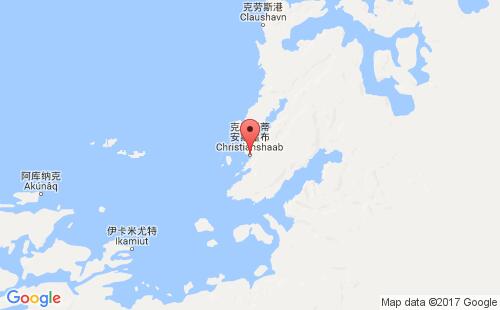 格陵兰港口克里斯蒂安斯霍布christianshaab港口地图