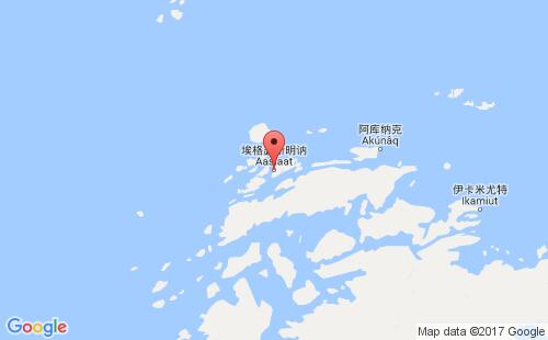 格陵兰港口埃格瑟斯明讷egedesminde港口地图