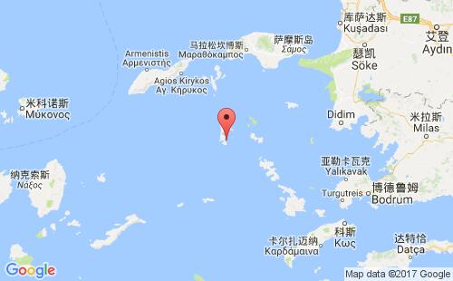 希腊港口佩特莫斯patmos island港口地图