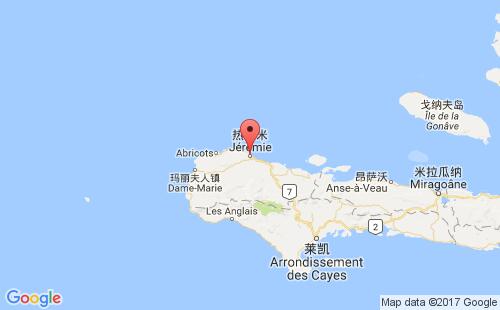 海地港口热雷米jeremie港口地图