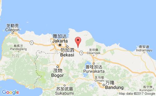 印度尼西亚(印尼)港口勿加泗bekasi港口地图