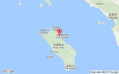印度尼西亚(印尼)港口古农西托利gunung sitoli港口地图