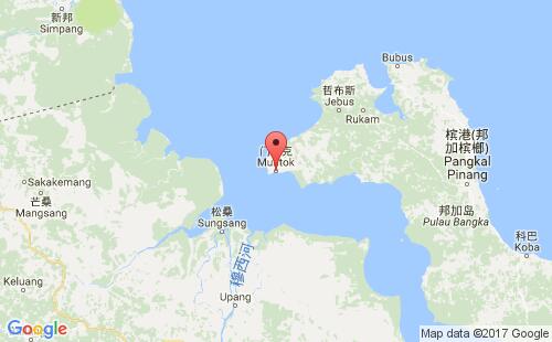 印度尼西亚(印尼)港口蒙托克muntok港口地图