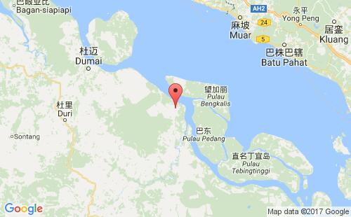 印度尼西亚(印尼)港口巴宁河sungei pakning港口地图