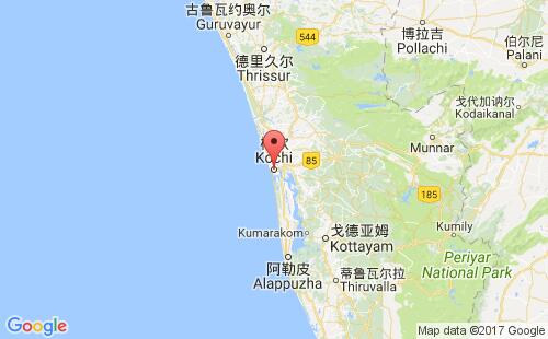 印度港口科钦cochin港口地图