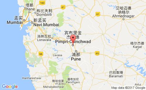 印度港口浦那平钦icd pune pimpri港口地图