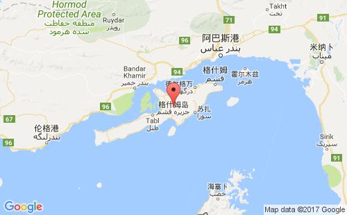 伊朗港口格什姆岛qeshm港口地图