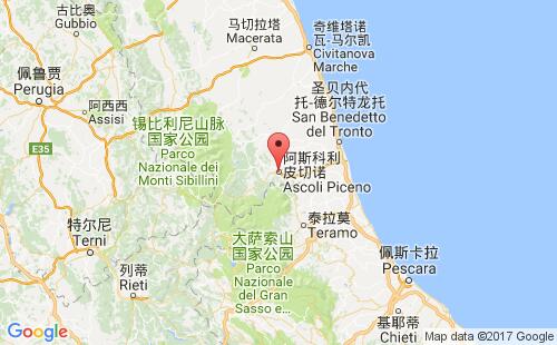 意大利港口阿斯科利皮切诺ascoli piceno港口地图