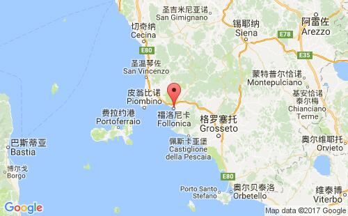 意大利港口福洛尼卡follonica港口地图