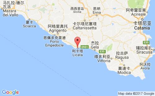 意大利港口利卡塔licata港口地图