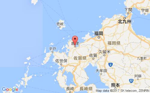 日本港口唐津karatsu港口地图