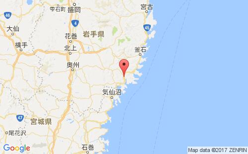日本港口大船渡ofunato港口地图
