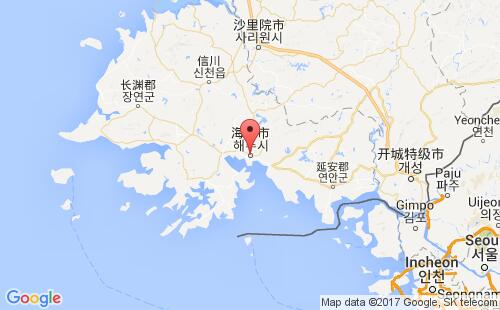 朝鲜港口海州haeju港口地图