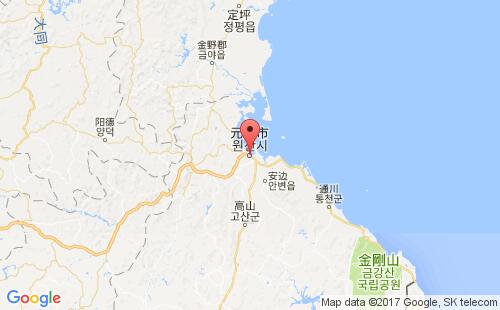朝鲜港口元山wonsan港口地图