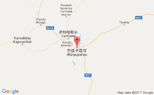 哈萨克斯坦港口热兹卡兹甘zhezkazgan港口地图