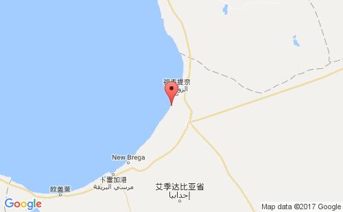 利比亚港口祖埃提纳zuetina港口地图