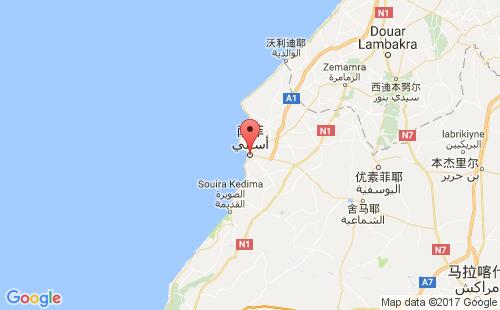 摩洛哥港口萨菲safi港口地图