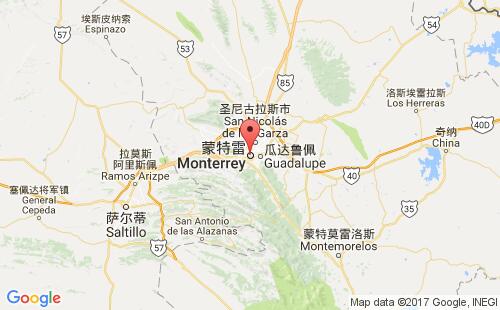 墨西哥港口蒙特雷monterrey港口地图