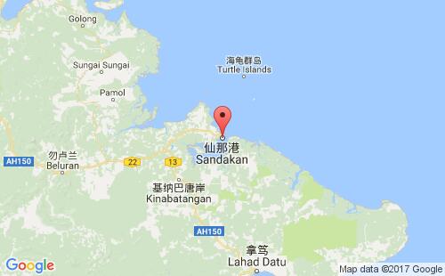 马来西亚港口山打根sandakan港口地图