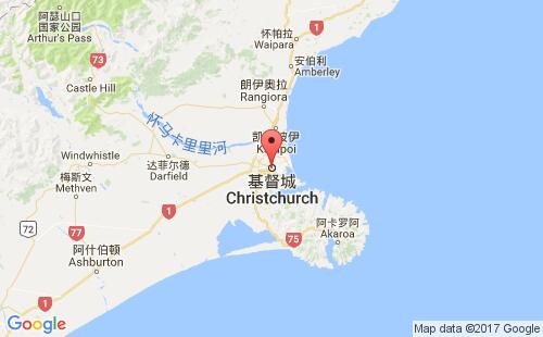 新西兰港口克赖斯特彻奇(基督城)christchurch港口地图