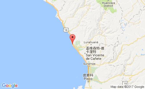 秘鲁港口塞罗阿苏尔cerro azul港口地图