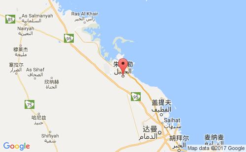 沙特阿拉伯港口朱拜勒jubail港口地图